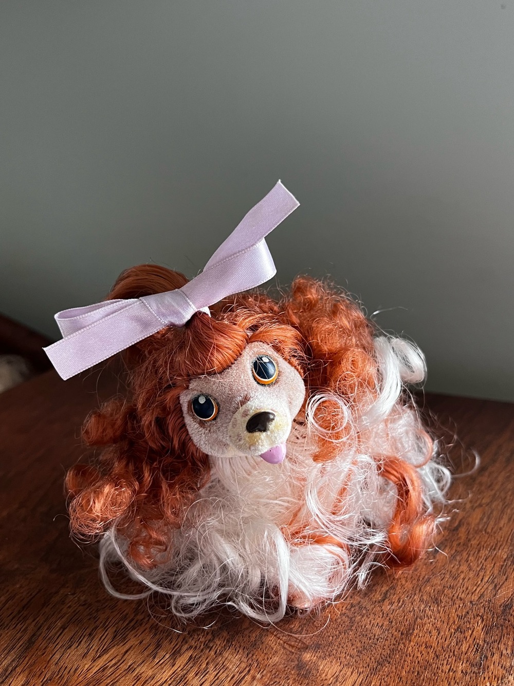1980s Vintage Sweetie Pups Baby Springer Spaniel Dog Hasbro Toy w/Ribbon